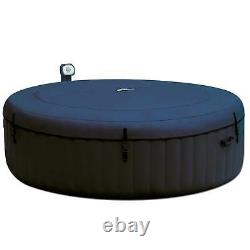 Intex 75 Inch 6 Person Inflatable Hot Tub with Spa LED Light and Cup Holder/Tray