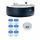Intex 75 Jet Spa 6 Person Hot Tub, Filters (3 Pack), & Multi-colored Led Light