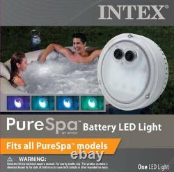 Intex PureSpa Battery Multi Colored LED Light for Bubble Spa Hot Tub (8 Pack)