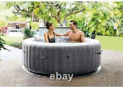 Intex PureSpa Hot Tub Greywood Deluxe Set 4 Person Inflatable Spa Pool