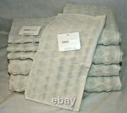 Kassa Moda Eight Piece Light Gray Stripes Bathroom Towel Set 100% Cotton New