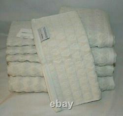 Kassa Moda Eight Piece Light Gray Stripes Bathroom Towel Set 100% Cotton New