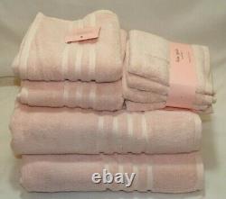 Kate Spade Eight Piece Bathroom Towel Set Light Pink 100% Cotton New