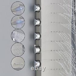 LED Bathroom Waterfall Massage Shower Panel Column Tower Mixer Unit Body Jets