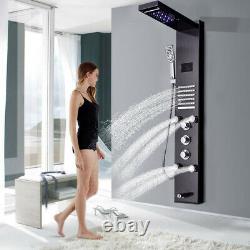 LED Light Digital Display Shower panel column 5 Multi-functional Massage SPA Jet