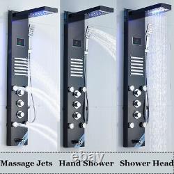 LED Light Digital Display Shower panel column 5 Multi-functional Massage SPA Jet