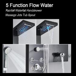LED Light Shower Panel Digital Display Shower Faucet Set SPA Massage Jet