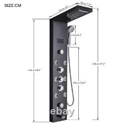 LED Light Shower Panel Digital Display Shower Faucet Set SPA Massage Jet