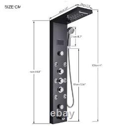 LED Light Shower Panel Waterfall Rain Digital Display Shower Faucet Set SPA