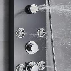 LED Light Shower Panel Waterfall Rain Digital Display Shower Faucet Set SPA