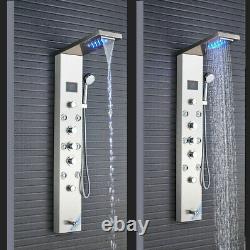 LED Shower Panel Column Stainless Steel Massage SPA Jets Shower Bath Mixer Tap