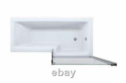 L Shape 1700 Left Right Hand 6 or 8 Jet Shower Bath with Panel Screen Light SPA