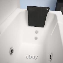 L Shape Whirlpool Tub with Lights Hydromassage Jetted Bathtub Include Screen