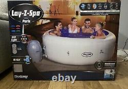 Lay-Z-Spa AirJet Paris 6 Person Hot Tub White LED Lights BRAND NEW Lazy Spa