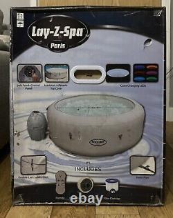 Lay-Z-Spa AirJet Paris 6 Person Hot Tub White LED Lights BRAND NEW Lazy Spa