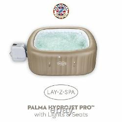 Lay-Z-Spa Palma Inflatable Hot Tub, HydroJet Pro with Lights & Seats, 5-7 Person