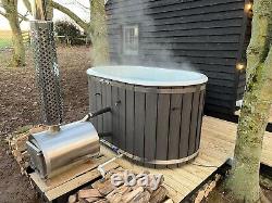 Luxury OFURO for 2 PERSON Hot tub Wood Fired heater +Jets+LED+SPA ECO cover