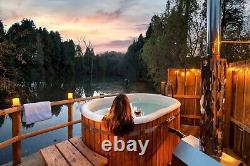 Luxury OFURO for 2 PERSON Hot tub Wood Fired heater +Jets+LED+SPA ECO cover