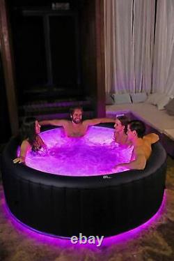 MSPA Inflatable Hot Tub Light Up Portable Bubble Spa Aurora 6 Bather Garden Pool