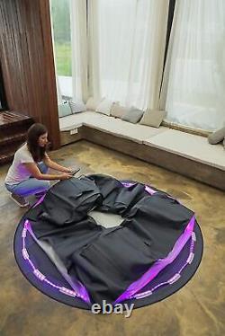 MSPA Inflatable Hot Tub Light Up Portable Bubble Spa Aurora 6 Bather Garden Pool