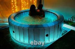 MSPA Inflatable Hot Tub Starry Light Up 6 PERSON ROUND BUBBLE SPA GARDEN POOL