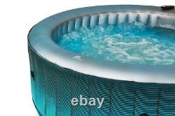 MSPA Inflatable Hot Tub Starry Light Up 6 PERSON ROUND BUBBLE SPA GARDEN POOL