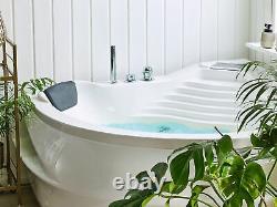 Modern Massage Spa Bathtub Sanitary Acrylic with LED Lights White Monaco