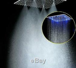 Multi Function Led Shower Heads 20'' Ceiling RGB Rain Rainfall&Spa Light Shower