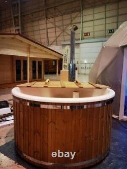 OFF GRID Thermowood Wood fired Hot tub ELITE SPA delux class SPA leather cover