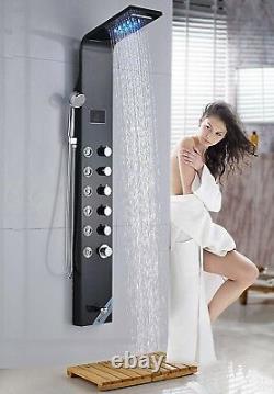 Oil Rubbed Bronze Wall Mounted LED Light Bathroom Spa Shower Panel Tower