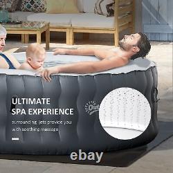 Outsunny Inflatable Hot Tub Spa with and Pump, 4-6 Person, Grey Refurbished