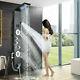 Rain Bathroom Spa Massage Jet Showerblack Led Light Shower Column System