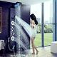 Rain Bathroom Spa Massage Jet Shower Column Systemblack Led Light Shower Tap