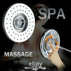 Rain Bathroom SPA Massage Jet Shower Column SystemBlack LED Light Shower tap