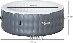 Round Hot Tub Inflatable Spa Outdoor Bubble Spa Pool with Pump, Cover, Filter Ca
