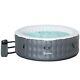 Round Inflatable Hot Tub Bubble Spa With Pump, Cover, 4-6 Person, Grey