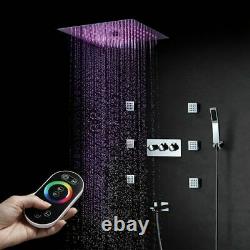 Shower System With LED Lights Remote Controlled Massage Mist Rain Bathroom Spa