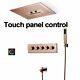 Spa Rain Shower With Led Lights Rose Gold Bathroom Thermostatic Mixer Head Set