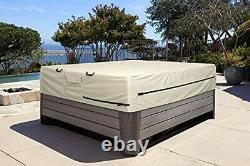 Square Hot Tub Cover Waterproof Outdoor SPA Hard 90 x 90 inch Light Tan