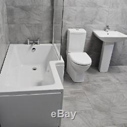 Tay 1500mm Shower Bath Suite + Whirlpool Jacuzzi Spa Options L Shape