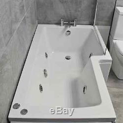 Tay 1500mm Shower Bath Suite + Whirlpool Jacuzzi Spa Options L Shape