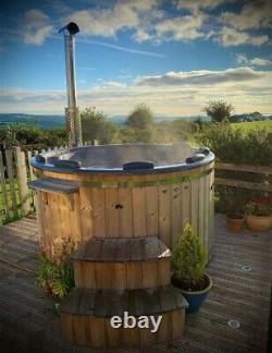 Thermowood Wood fired Hot tub ELITE SPA delux Hydro + LED + SPA leather cover