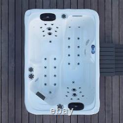 VIRPOL Outdoor Whirlpool Hot Tub Garden Luxury Spa Soaking Bathtub with Lounger