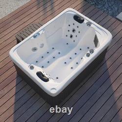 VIRPOL Outdoor Whirlpool Hot Tub Garden Luxury Spa Soaking Bathtub with Lounger