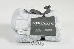 Vera Wang Modern Luxury Floral 6 Piece Wash, Hand, Bath Towel Set Light Blue
