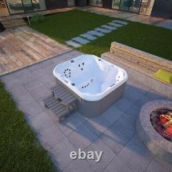 Virpol Outdoor Hot Tub Spa Whirlpool Bathtub with 4 Seat Include Cover and Step